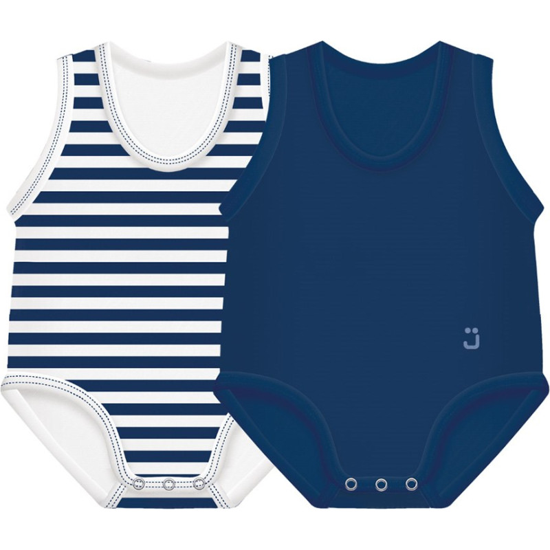 2-pack Growing body Bio Cotton Summer 0-36m Indigo