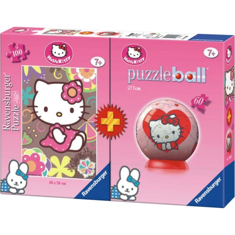 Ravensburger Набор: пазл 100 элементов + круглый 60 элементов Hello Kitty