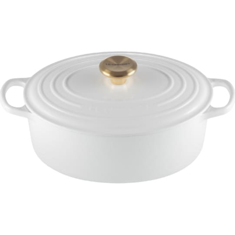 Le Creuset Кастрюля чугунная овальная 27см/4,1л белая