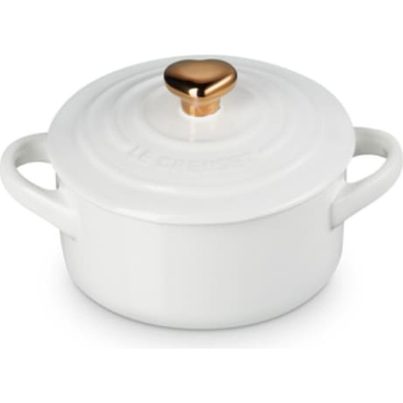 Le Creuset Мини-кастрюля из каменной керамики, диаметр 10 см, белая.