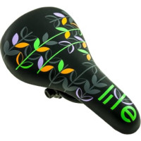Bimbo Bike Седло велосипедное детское "LEAF", черное с мотивом листов