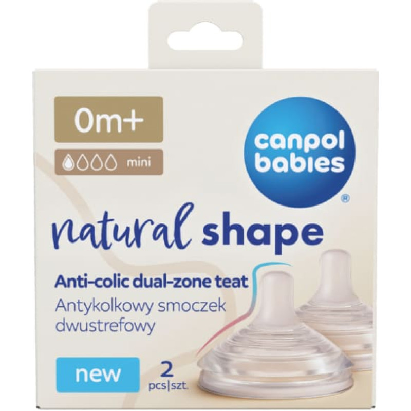 Canpol 21/750 Smoczek dwustrefowy Natural Shape 0m + 2 szt