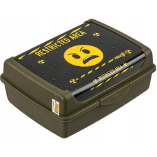 Keeeper Контейнер для хранения продуктов deco-click-box midi 1L Carla "Emoji Danger" 17x13x7 см, оливковый цвет.