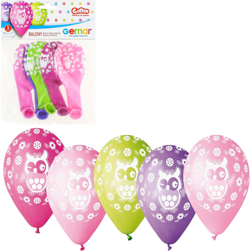 BALON SÓWKA 5 SZTUK