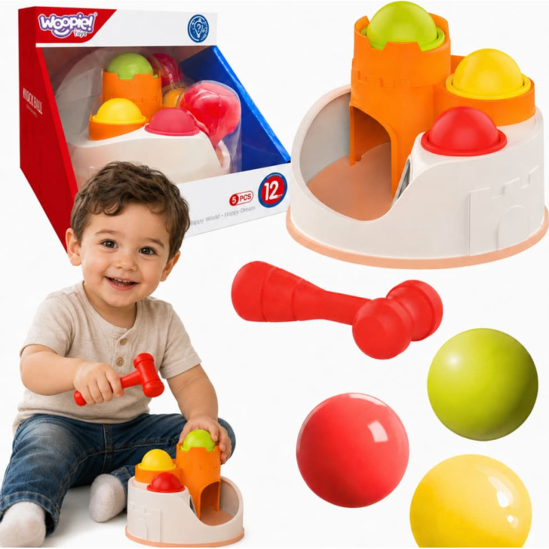 Woopie Punch Lock Balls Hammer Educational Toy 12m+