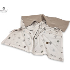 Miminu KIECZMERSKI Kocyk 75x100 cm MIMINU SOFT interlock bawełna 100% listki