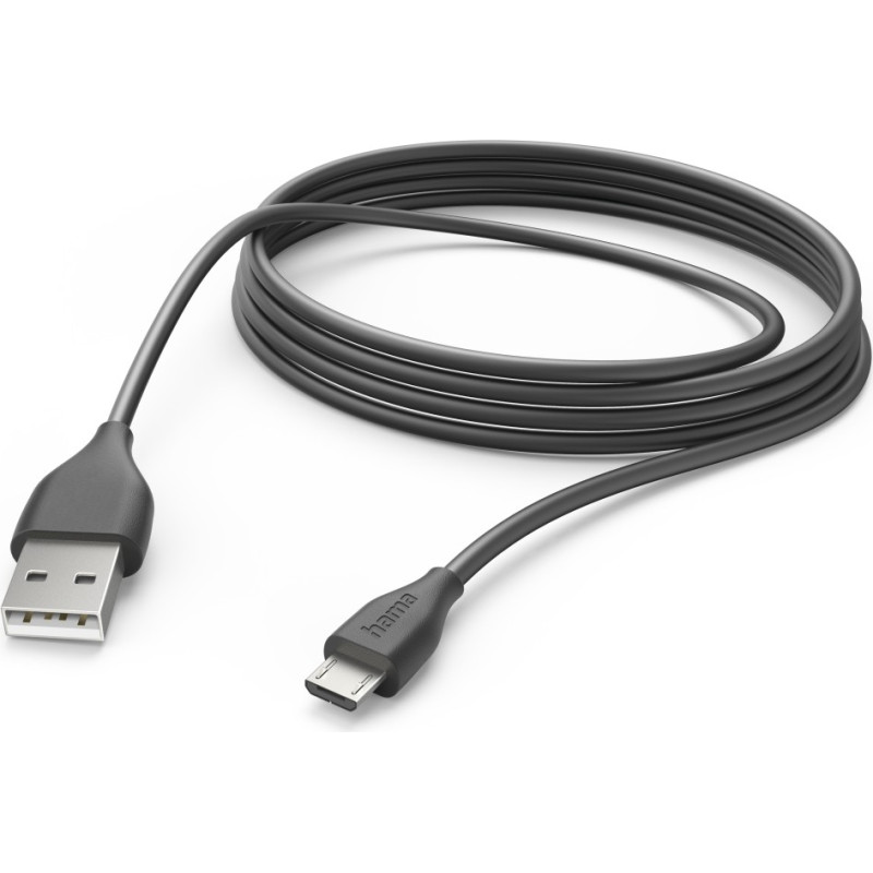 Hama 00201588 Charging Cable, USB-A - Micro-USB 3m black