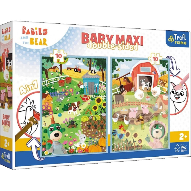 Trefl 43000 Puzzle Baby MAXI 2x10 Poznaj Bobaski