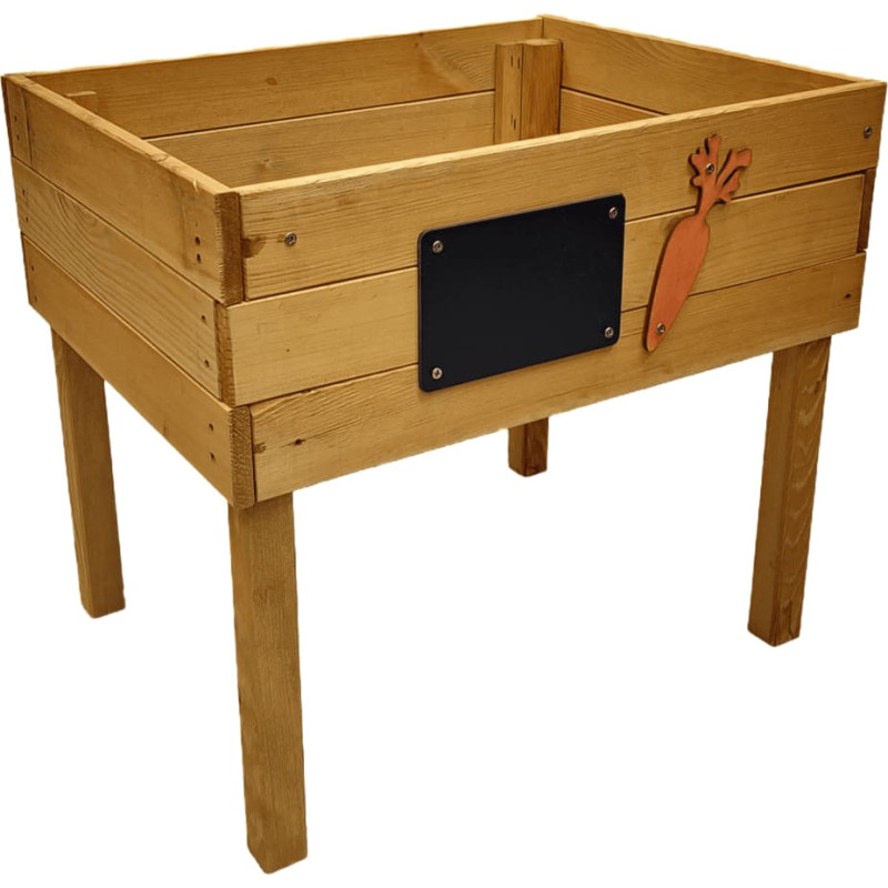 Paaugstināta koka dobe bērniem „Pirmais stādiņš”, brūnā krāsā