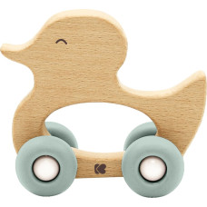 Wooden toy with silicone teether Duck Mint