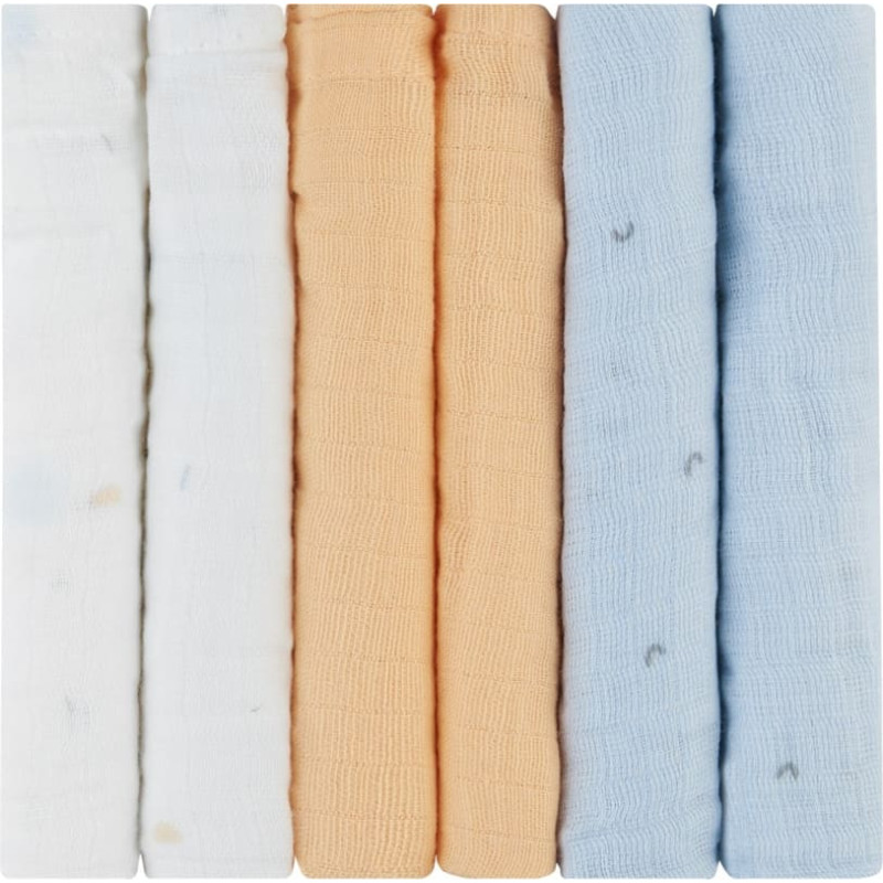 KIKKABOO Набор муслиновых салфеток – 6 штук, 30×30 см, dizains “Stripy Friends”