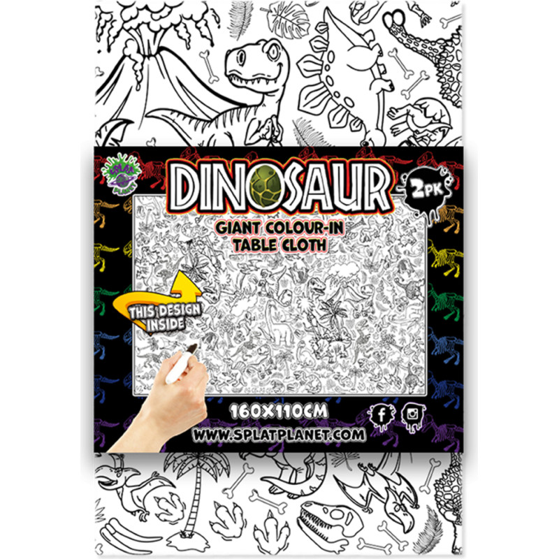 Splat Planet colour-in tablecloths, Dinosaur, 2 pcs.