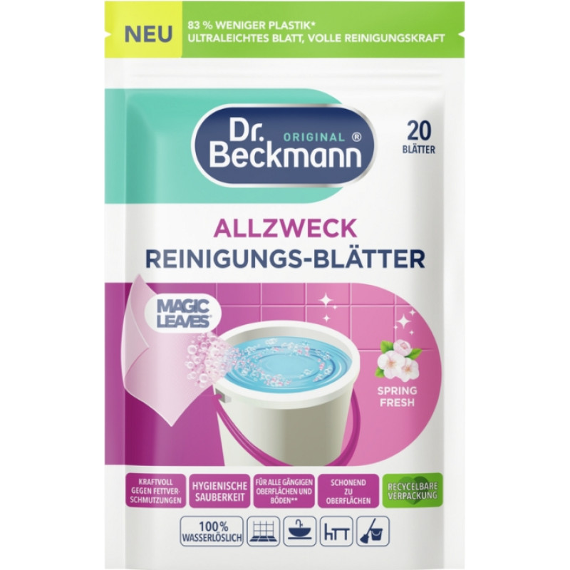 Dr.beckmann Салфетки для чистки пола и различных поверхностей Magic Leaves Spring Fresh 20 шт.