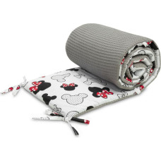 Sensillo COT BUMPER WAFFLE MICE GRAY