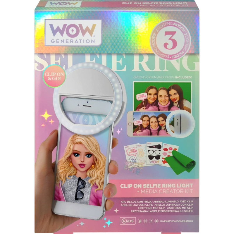 Wow Generation selfie light with accessories, WOW00024