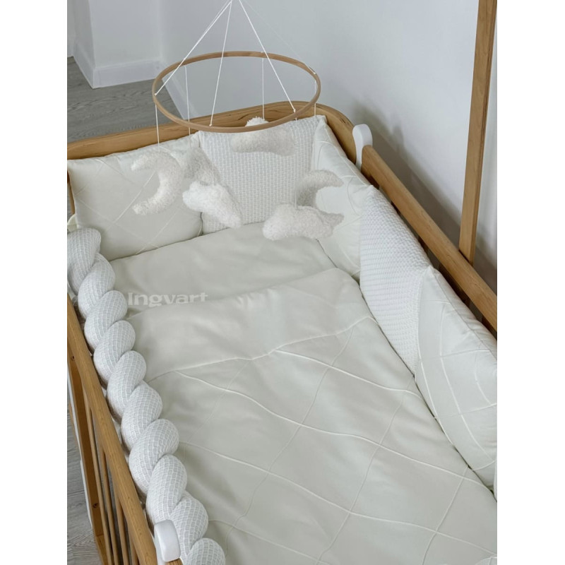 Ingvart Сатиновый комплект постельного белья "Platīns" для кроватки Smart Bed Milk