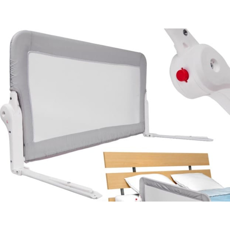 Защитный бортик для кровати с механизмом открытия, 200 см, серый