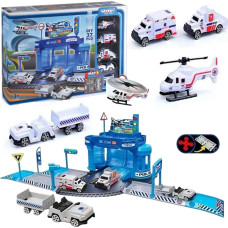 Игровой набор Woopie «Парковка с машинками и вертолётной площадкой», 37 элементов