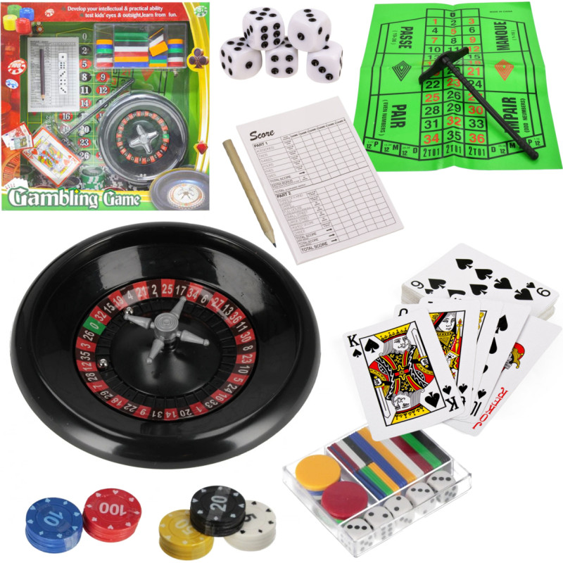 Набор настольных игр: рулетка, кости, покер