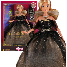 Woopie ROYAL Lalka Lily 30 cm Długie Blond Włosy Czarna Suknia Balowa