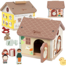 Classic World Edu CLASSIC WORLD Drewniany Domek Sensoryczny Edukacyjny z Zamkami Kluczykami 11el.