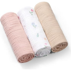 Babyono 828/01 SUPER SOFT CRUSHED MUSLIN DIAPERS PINK