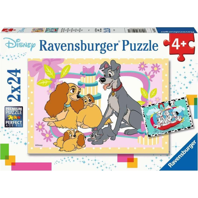 Ravensburger Пазл 2x24 элемента Любимые щенки Дисней