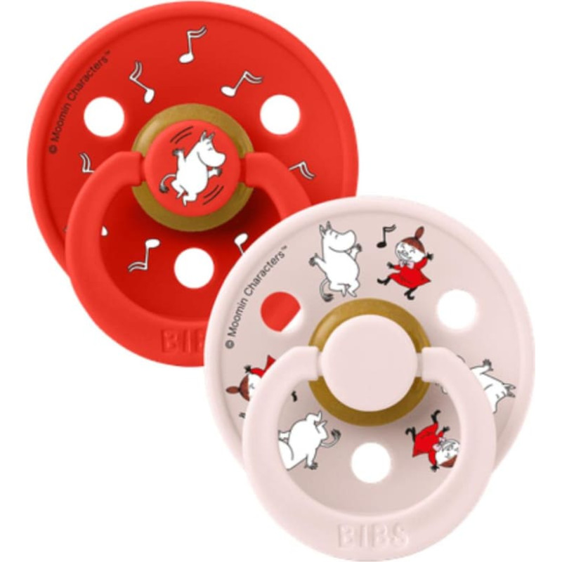 Bibs x Moomin &ndash; Colour Round круглые пустышки Dancing - Candy Apple Mix 6-18м 2шт