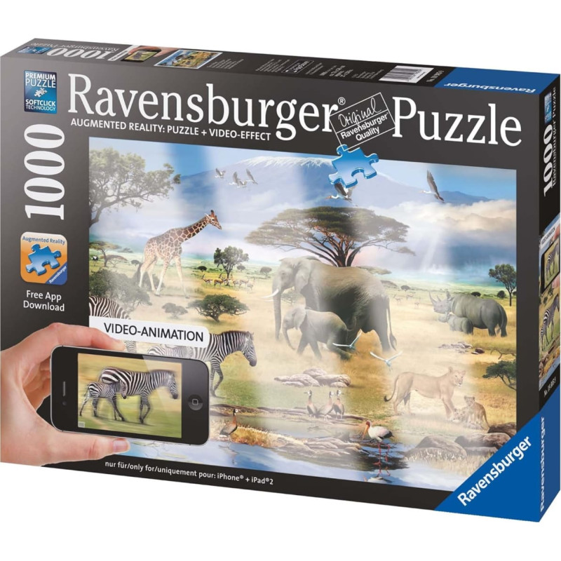 Ravensburger Пазл 1000 Африканские животные (с видеоэффектом)