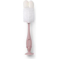 Babyono brush for bottles and teats with suction cup retractable mini brush self standing pink 728/06
