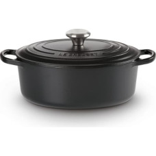 Le Creuset Овальная чугунная кастрюля 27 см / 4,1 л, матовая черная.