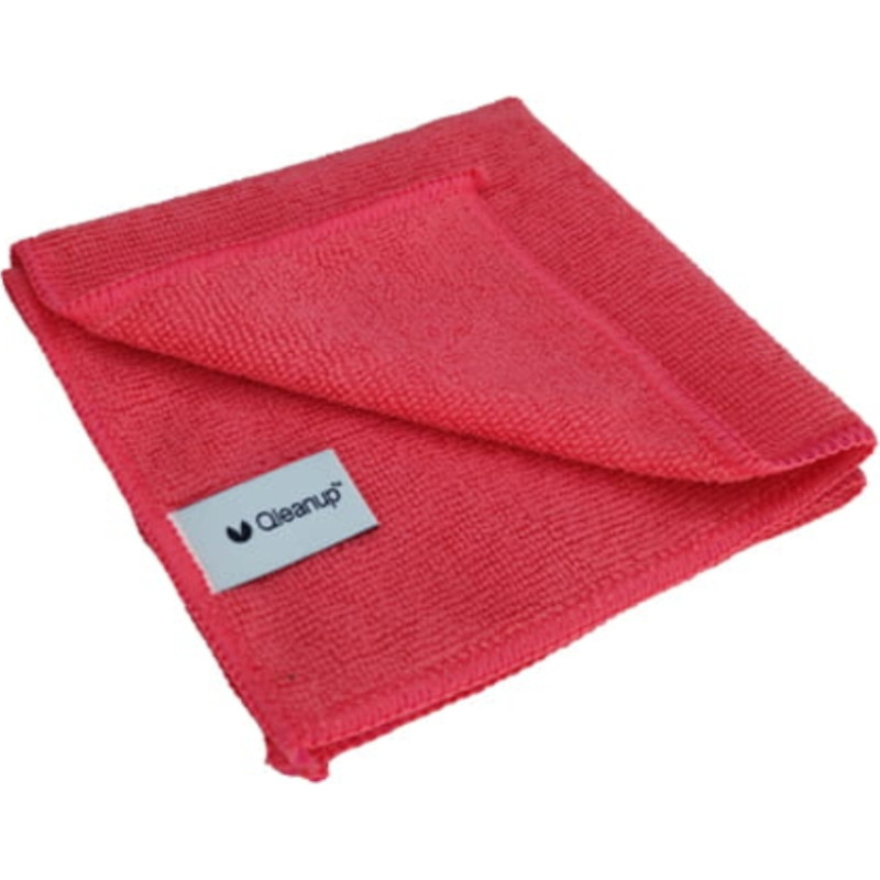 Qleanup Салфетки из микрофибры 250 г/м&sup2;, 30x30 см, 10 шт., QLEANUP, красные.