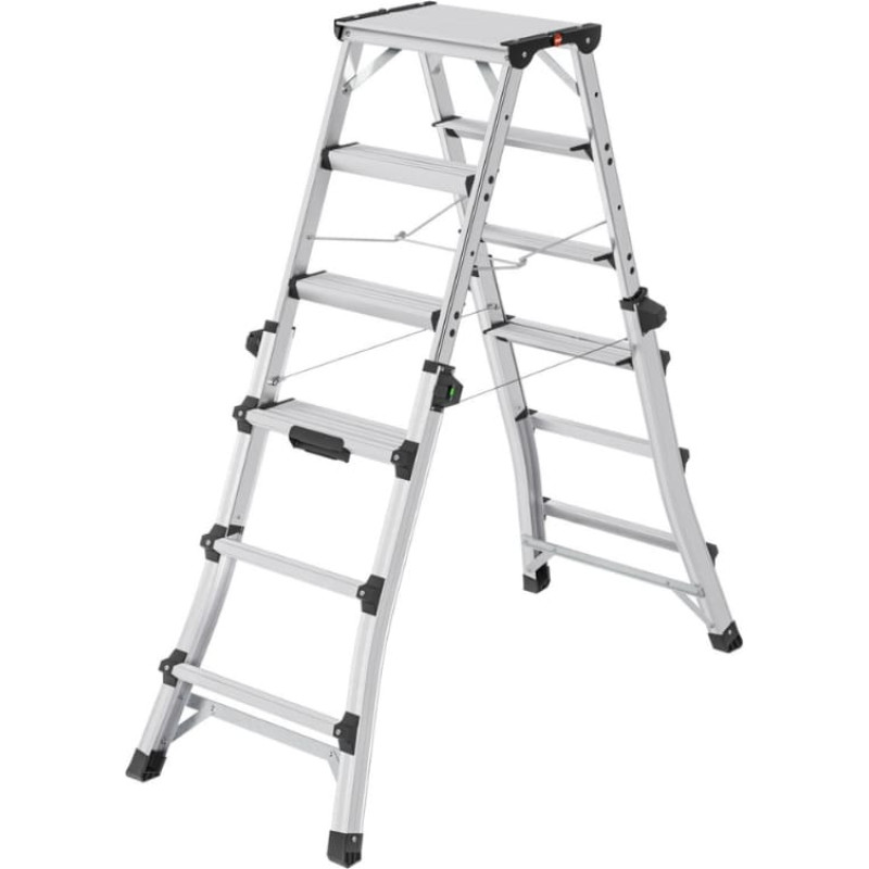 Hailo Телескопическая лестница Master DTL100 / алюминиевая / ступени 2x4 - 2x6