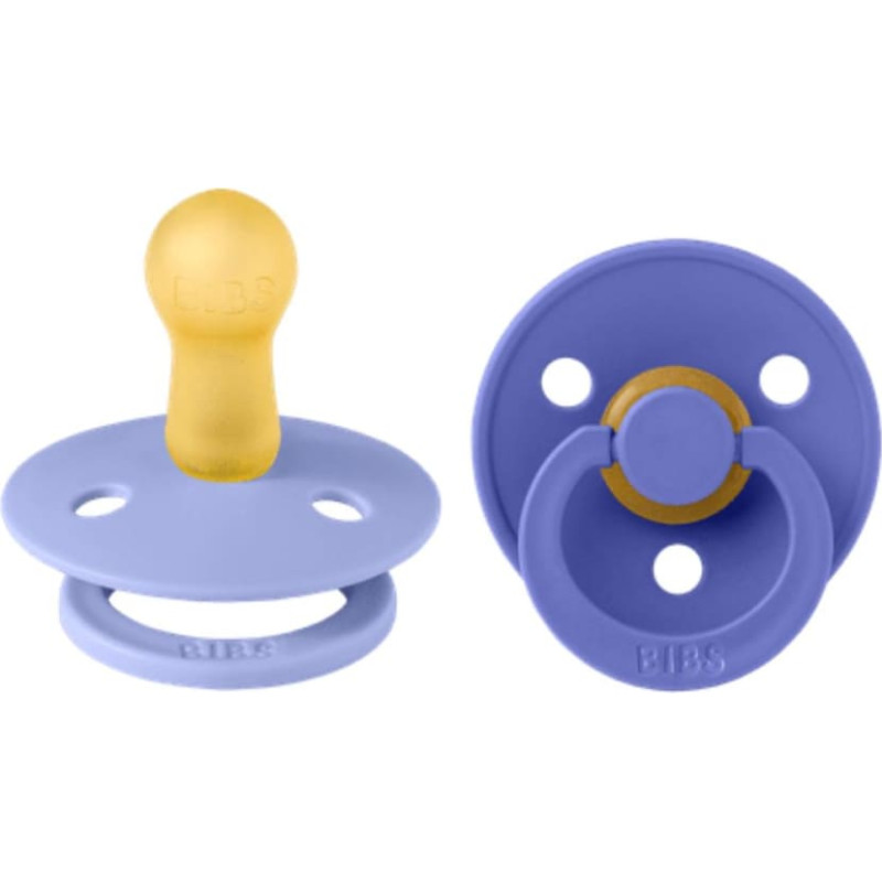 Bibs Colour Round SS26 Пустышки из натурального каучука Hush / Grape 6-18m 2pcs