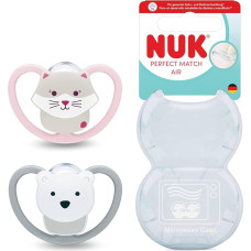 NUK 10176340 Perfect Match пустышка SI2 AIR CAT/POLARB 2 шт.