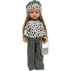 Arias doll Carlota in a gray outfit, 36 cm
