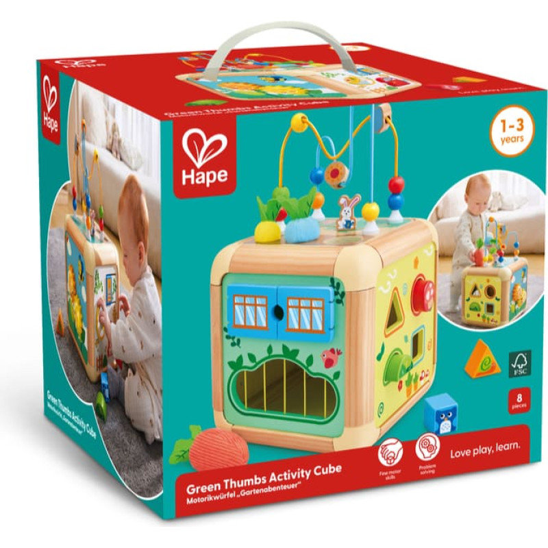 Hape green thumbs activity cube, E0527A