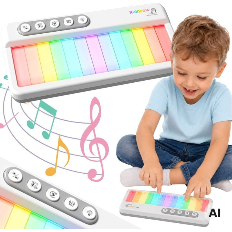 Woopie Rainbow Touch Piano with Backlight and Learning Mode 3+