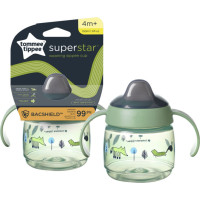 TOMMEE TIPPEE Тренировочная поильник WEANING SIPPEE 4м+, 190ml, green, 447826