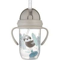 CANPOL BABIES Тренировочная поильник c соломинкой EXOTIC ANIMALS, 6m+, 270ml, grey, 56/606_grey