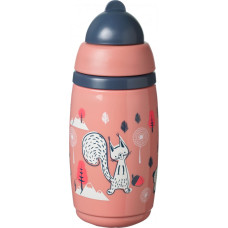 TOMMEE TIPPEE термобутылка с трубочкой 12м+, 266ml.  INSULATED STRAW pink, 447825