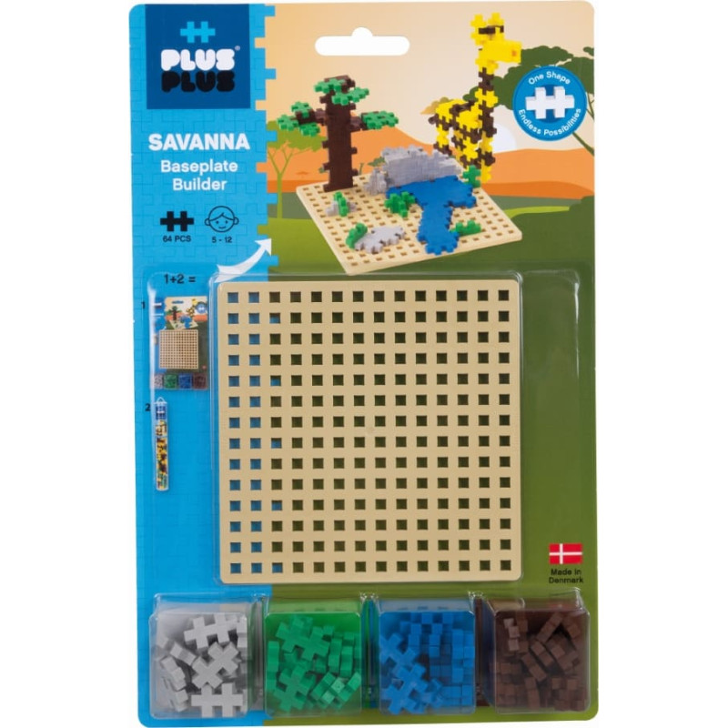 Plus Plus конструктор Savanna 64шт. + основа, 3838