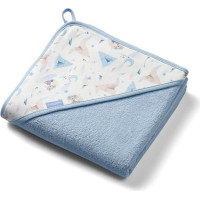 BABYONO Полотенце махровое с капюшоном 100х100см синий 1552/02
