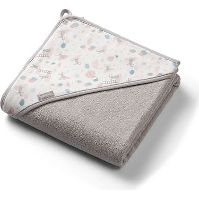 BABYONO Полотенце махровое с капюшоном 100х100см серый 1552/03