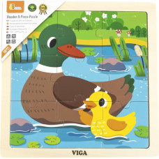 Viga 44621 Puzzle na podkładce 9 elementów - Kaczka