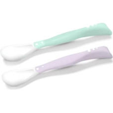 BABYONO Ложка с гибкой ручкой 6м+, 2шт. 1066/03 мятный-фиолетовый