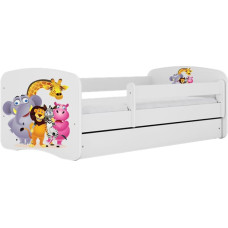 KOCOT KIDS кровать без ящика с матрасом BABYDREAMS white Zoo 140x70cm