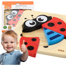 Viga 50168 Handy Block Puzzle - Ladybird