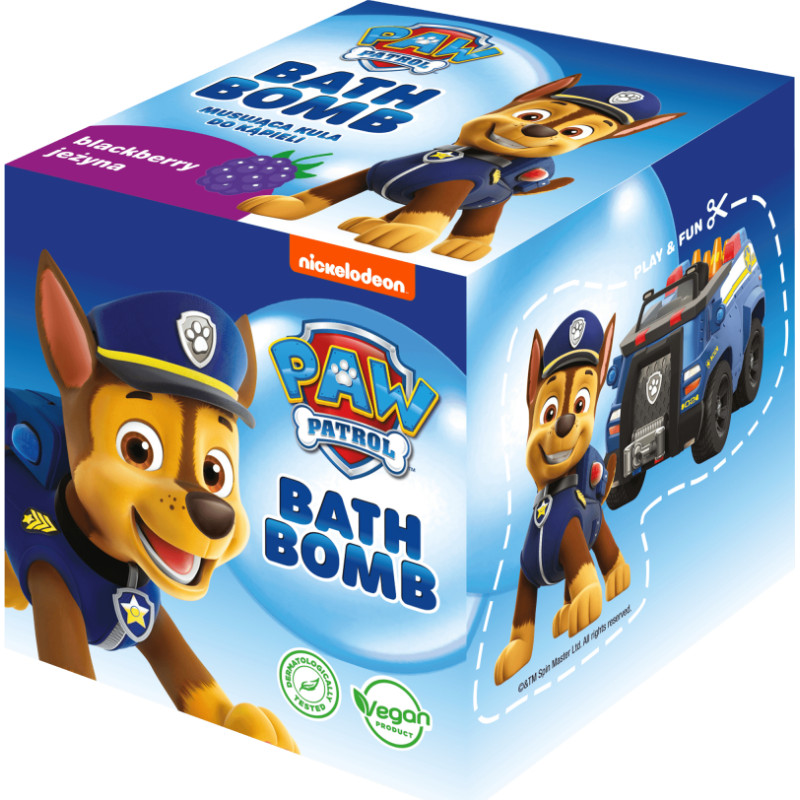 Paw Patrol Бомбочка для ванны 165 г, Чейз, ежевика