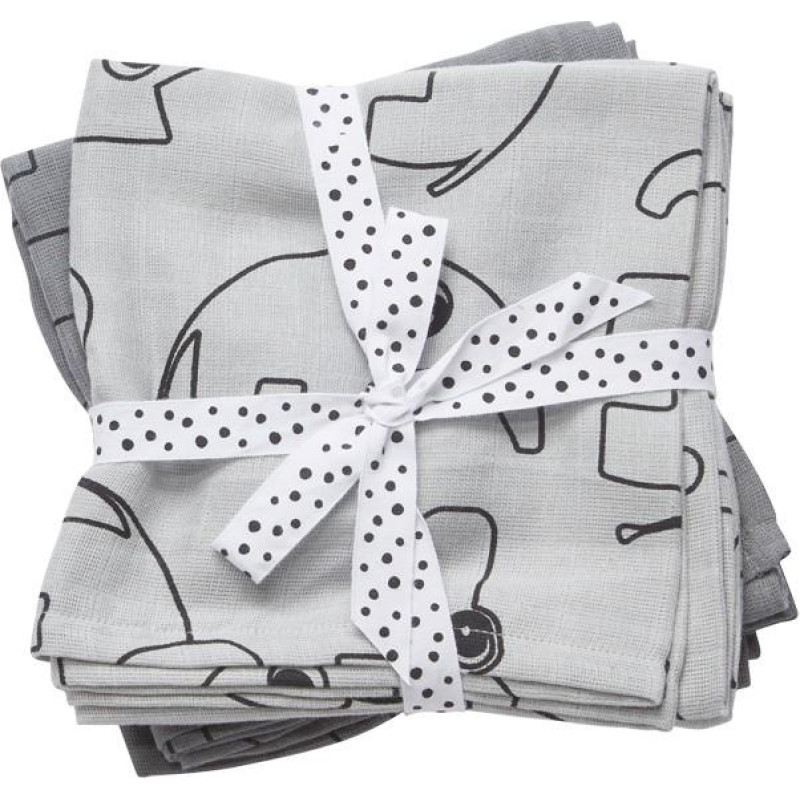 Done By Deer Swaddle, 2-pack, Contour, grey